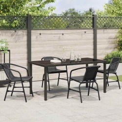 Ensemble de salle à manger pour jardin 5 pcs Noir 563676563676
