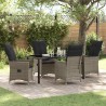 Ensemble de salle à manger pour jardin 5 pcs Gris polyrotin 563677563677