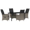 Ensemble de salle à manger pour jardin 5 pcs Gris polyrotin 563677563677
