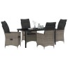 Ensemble de salle à manger pour jardin 5 pcs Gris polyrotin 563677563677