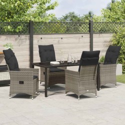 Ensemble de salle à manger pour jardin 5 pcs Gris polyrotin 563677563677