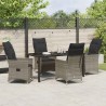 Ensemble de salle à manger pour jardin 5 pcs Gris polyrotin 563677563677