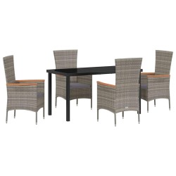 Ensemble de salle à manger pour jardin avec coussin 5 pcs Gris 563678563678