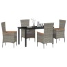 Ensemble de salle à manger pour jardin avec coussin 5 pcs Gris 563678563678