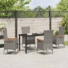 Ensemble de salle à manger pour jardin avec coussin 5 pcs Gris 563678563678