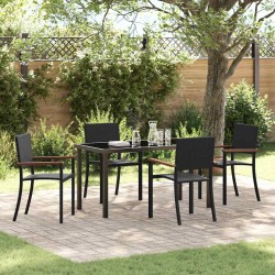 Ensemble de salle à manger pour jardin 5 pcs Noir 563679563679