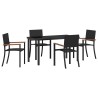 Ensemble de salle à manger pour jardin 5 pcs Noir 563679563679