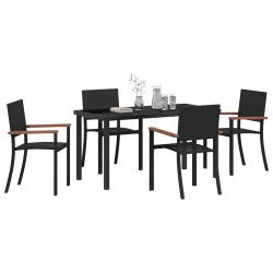 Ensemble de salle à manger pour jardin 5 pcs Noir 563679563679