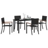 Ensemble de salle à manger pour jardin 5 pcs Noir 563679563679