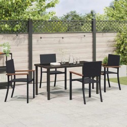Ensemble de salle à manger pour jardin 5 pcs Noir 563679563679