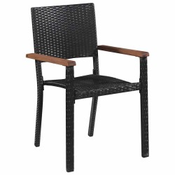 Ensemble de salle à manger pour jardin 5 pcs Noir 563679563679