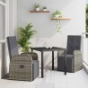 Ensemble de salle à manger pour jardin 3 pcs Gris polyrotin 563680563680