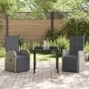 Ensemble de salle à manger pour jardin 3 pcs Gris polyrotin 563680563680