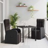 Ensemble de salle à manger pour jardin 3 pcs Noir polyrotin 563681563681