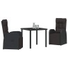 Ensemble de salle à manger pour jardin 3 pcs Noir polyrotin 563681563681