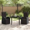 Ensemble de salle à manger pour jardin 3 pcs Noir polyrotin 563681563681