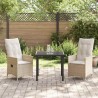 Ensemble de salle à manger pour jardin 3 pcs Beige polyrotin 563682563682