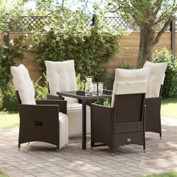 Ensemble de salle à manger pour jardin 5 pcs Marron polyrotin 563683563683