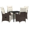 Ensemble de salle à manger pour jardin 5 pcs Marron polyrotin 563683563683
