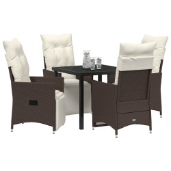 Ensemble de salle à manger pour jardin 5 pcs Marron polyrotin 563683563683