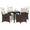 Ensemble de salle à manger pour jardin 5 pcs Marron polyrotin 563683563683