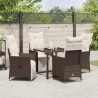 Ensemble de salle à manger pour jardin 5 pcs Marron polyrotin 563683563683