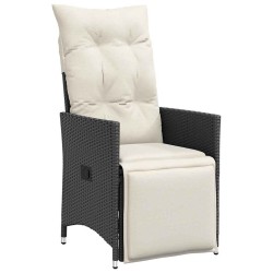 Ensemble de salle à manger pour jardin 3 pcs Noir polyrotin 563684563684