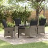 Ensemble de salle à manger pour jardin 5 pcs Gris polyrotin 563685563685