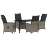 Ensemble de salle à manger pour jardin 5 pcs Gris polyrotin 563685563685
