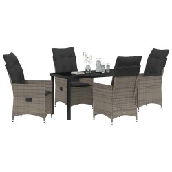 Ensemble de salle à manger pour jardin 5 pcs Gris polyrotin 563685563685