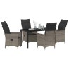 Ensemble de salle à manger pour jardin 5 pcs Gris polyrotin 563685563685