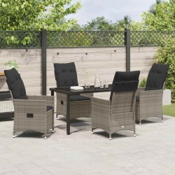 Ensemble de salle à manger pour jardin 5 pcs Gris polyrotin 563685563685