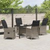 Ensemble de salle à manger pour jardin 5 pcs Gris polyrotin 563685563685