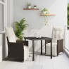 Ensemble de salle à manger pour jardin 3 pcs Marron polyrotin 563686563686