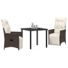 Ensemble de salle à manger pour jardin 3 pcs Marron polyrotin 563686563686