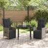 Ensemble de salle à manger pour jardin 3 pcs Gris polyrotin 563687563687
