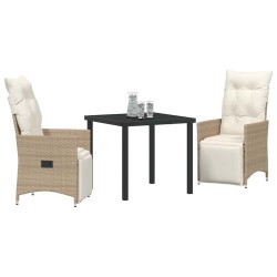 Ensemble de salle à manger pour jardin 3 pcs Beige polyrotin 563688563688