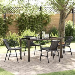 Ensemble de salle à manger pour jardin 5 pcs Noir 563689563689