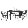 Ensemble de salle à manger pour jardin 5 pcs Noir 563689563689