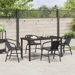 Ensemble de salle à manger pour jardin 5 pcs Noir 563689563689