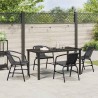 Ensemble de salle à manger pour jardin 5 pcs Noir 563689563689