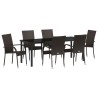 Ensemble de salle à manger pour jardin 7 pcs Marron 563691563691