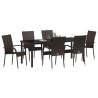 Ensemble de salle à manger pour jardin 7 pcs Marron 563691563691
