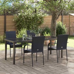 Ensemble de salle à manger pour jardin 5 pcs Noir 563693563693