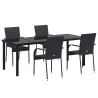 Ensemble de salle à manger pour jardin 5 pcs Noir 563693563693