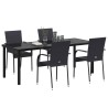 Ensemble de salle à manger pour jardin 5 pcs Noir 563693563693