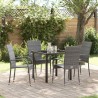 Ensemble de salle à manger pour jardin 5 pcs Gris 563695563695