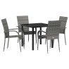 Ensemble de salle à manger pour jardin 5 pcs Gris 563695563695