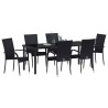 Ensemble de salle à manger pour jardin 7 pcs Noir 563696563696