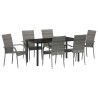 Ensemble de salle à manger pour jardin 7 pcs Gris 563697563697